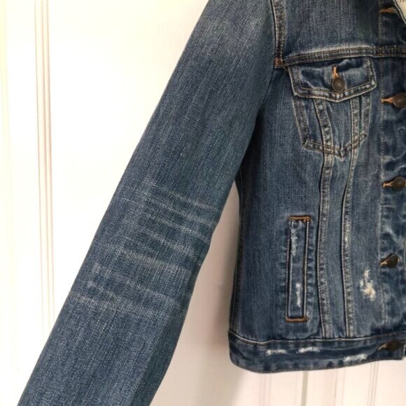 Abercrombie & Fitch Distressed Jean Jacket Medium Wash Size M - Picture 3 of 4